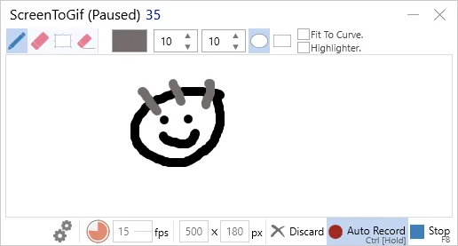 ScreenToGif sketchboard capture from the official project media kit.